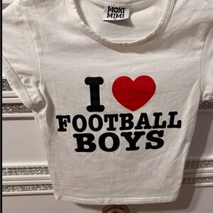 White Kids Shirt - I Love Football Boys